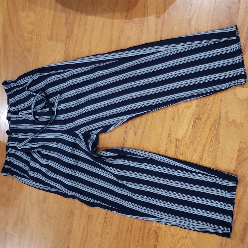 Free People Black and White Cropped Pants